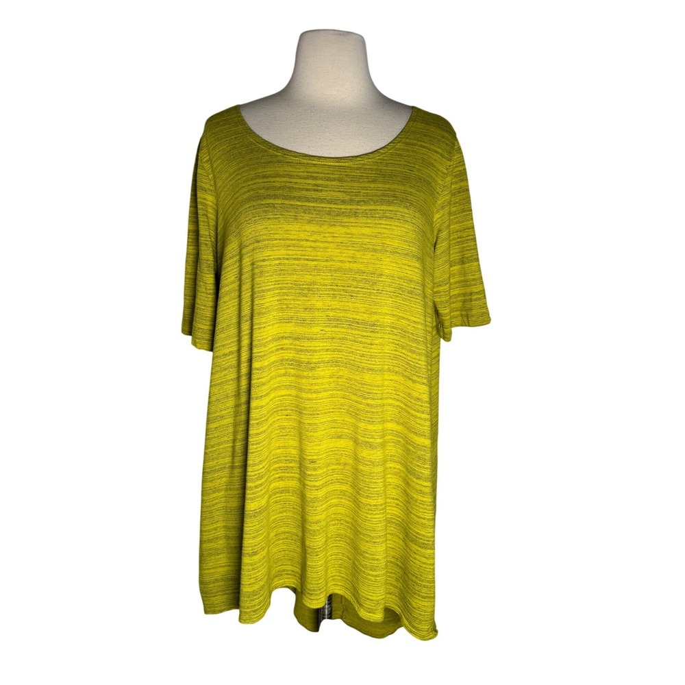 bryn Walker Women's Heathered Green Short Sleeve Tunic Top Casual‎ Everyday SZ M